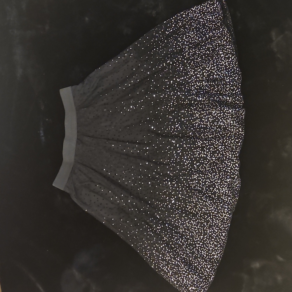 NWOT Ronni Nicole Black and Silver Tulle Skirt - Sz 12